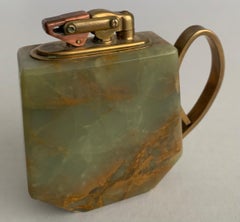 1940s Onyx & Brass Table Lighter
