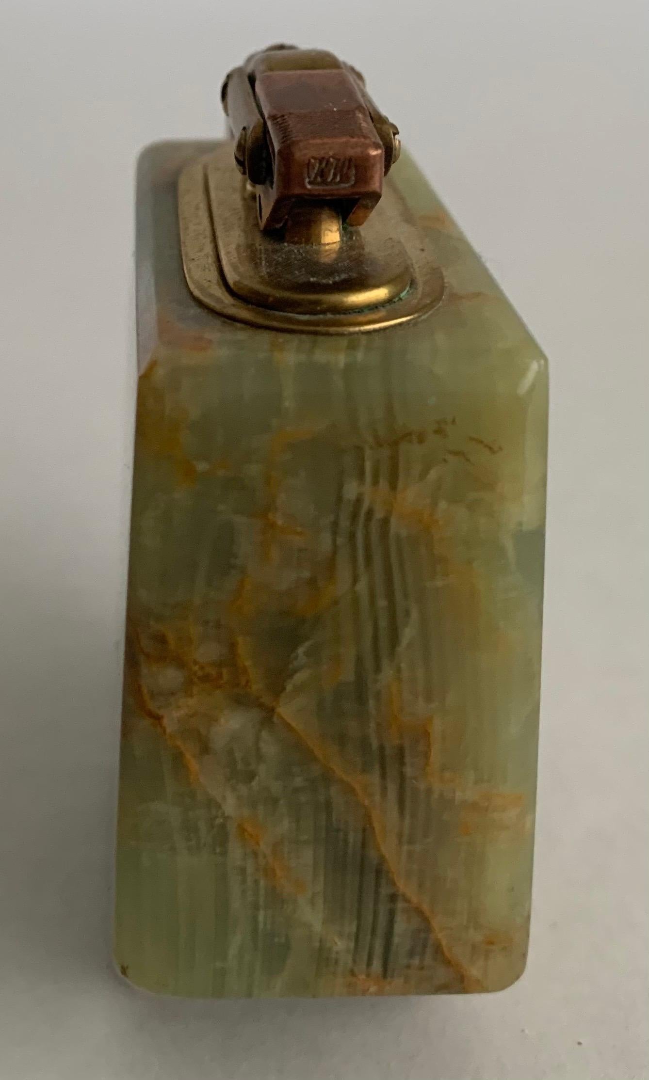 American 1940s Onyx & Brass Table Lighter
