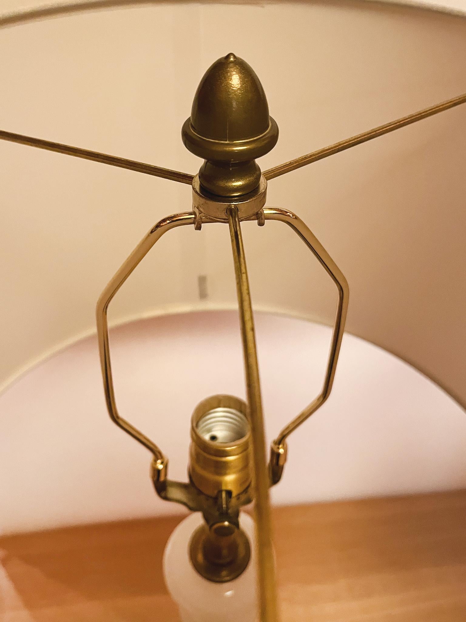 1940s Opalescent Glass Column Table Lamps - a Pair 1