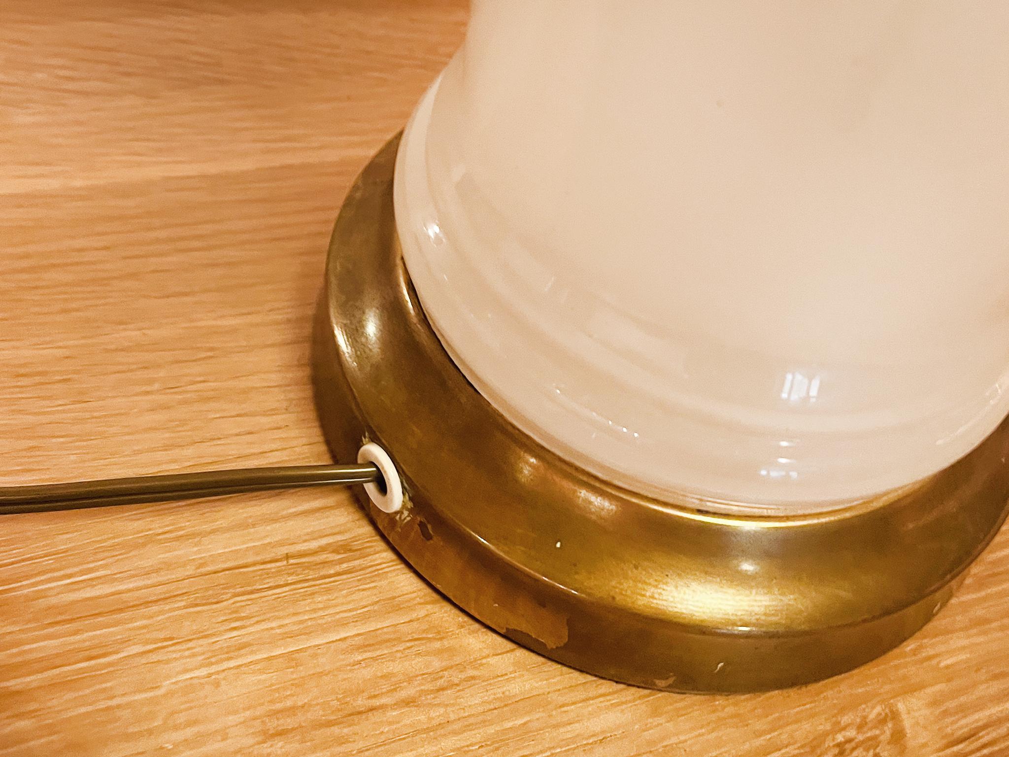1940s Opalescent Glass Column Table Lamps - a Pair 2