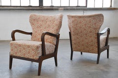 1940s Open Arm Lounge Chairs in the Style of Alfred Christensen