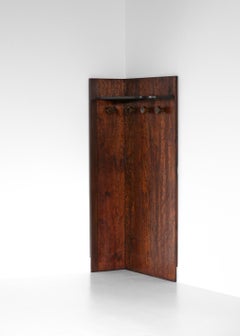 1940s Oregon Pine Coat Rack with Pegs by André Sornay French Art Deco Modernist