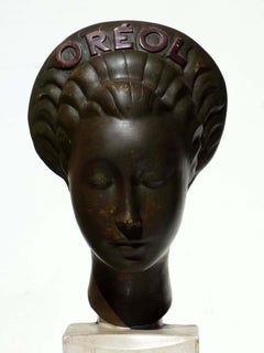 1940s OREOL L'Oreal Permanente DeLuxe Advertising Art Deco Hairstyle Figure