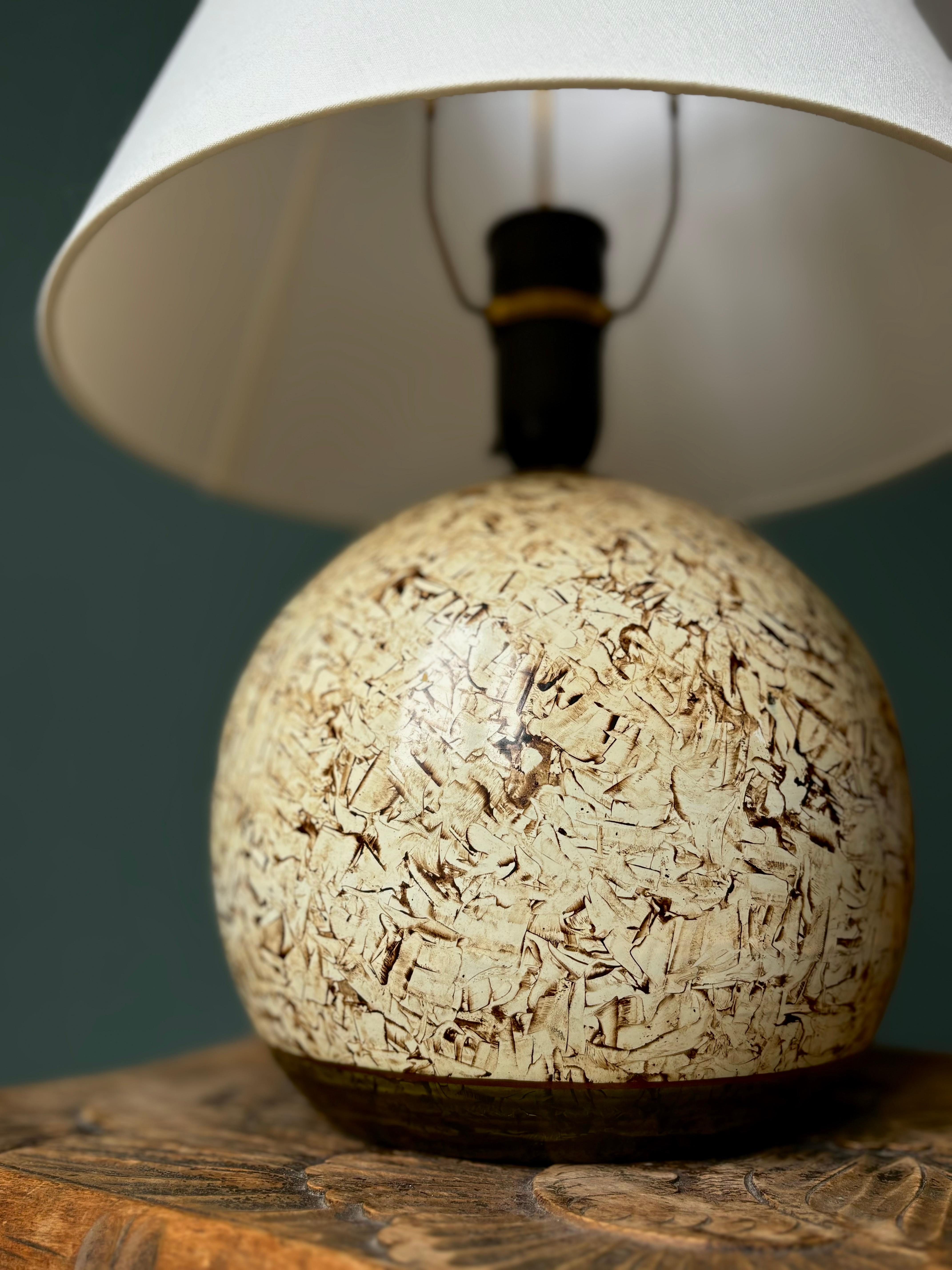 1940s Organic Modern Earthcolored Table Lamp For Sale 2