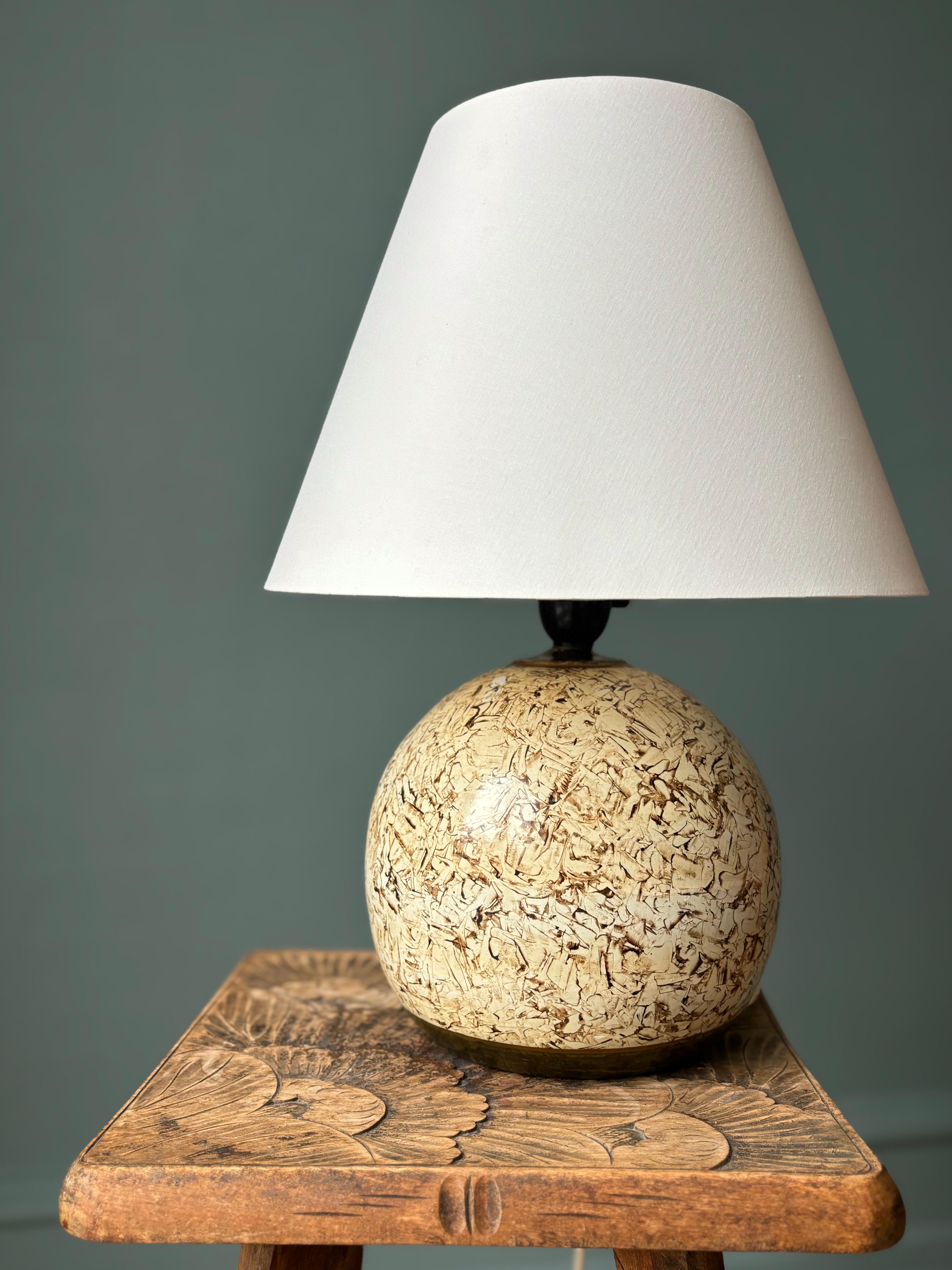 1940s Organic Modern Earthcolored Table Lamp For Sale 1