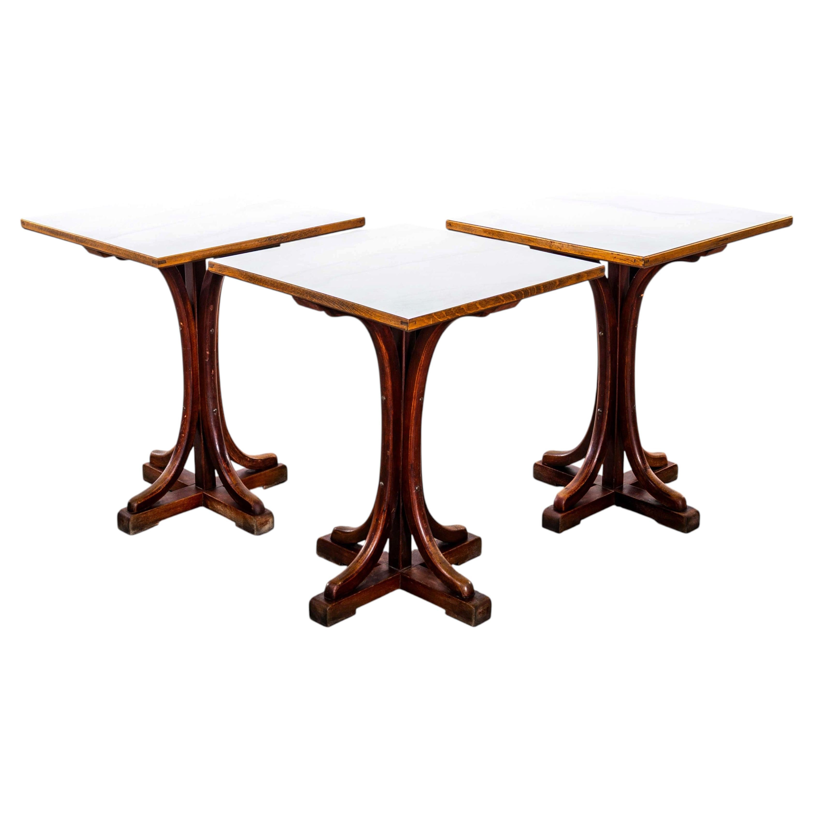 1940’s Original Bentwood Fischel Bentwood Bistro Dining Tables - Square For Sale