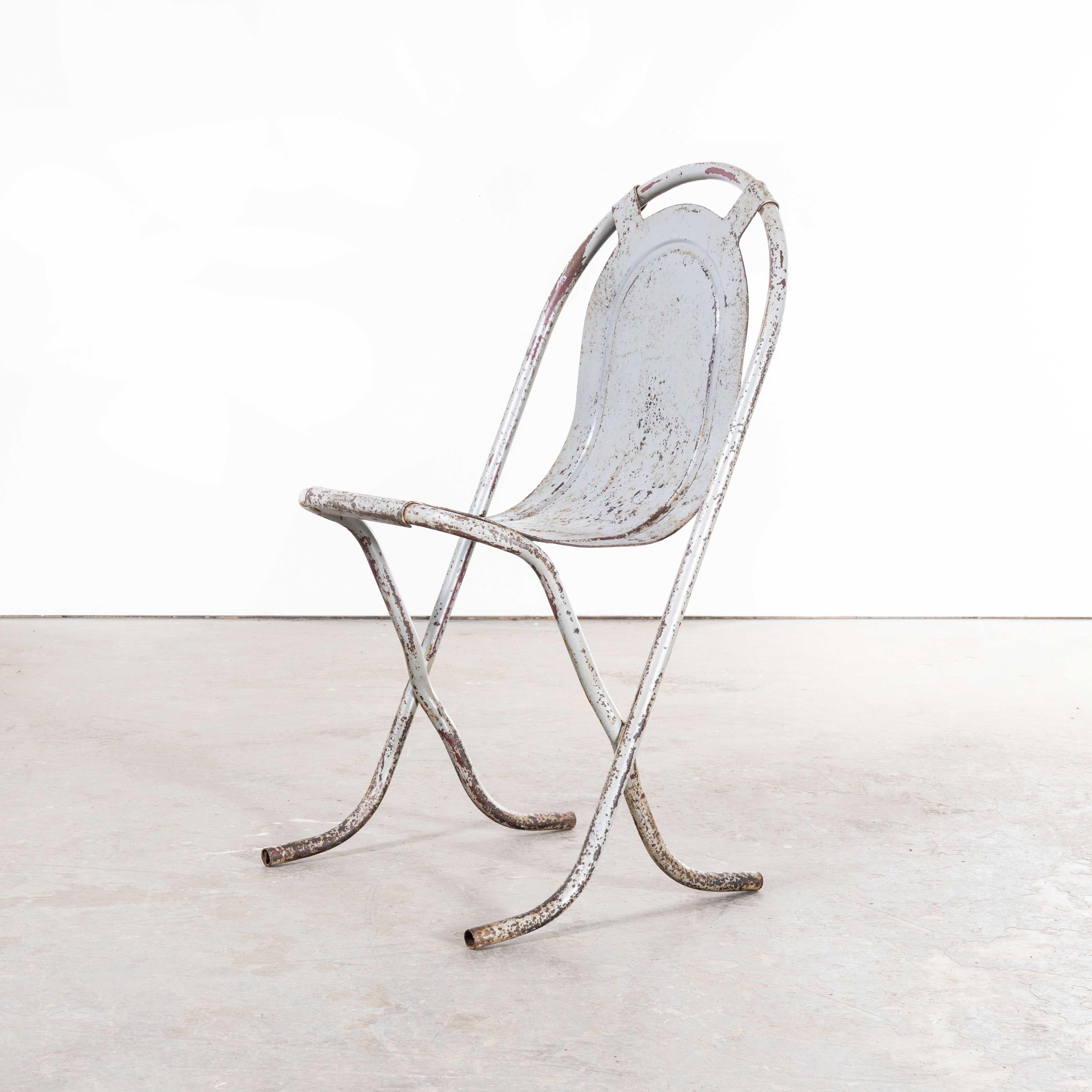 Stainless Steel 1940s Original British Stak a Bye Chairs, Grey, Quantity Available For Sale