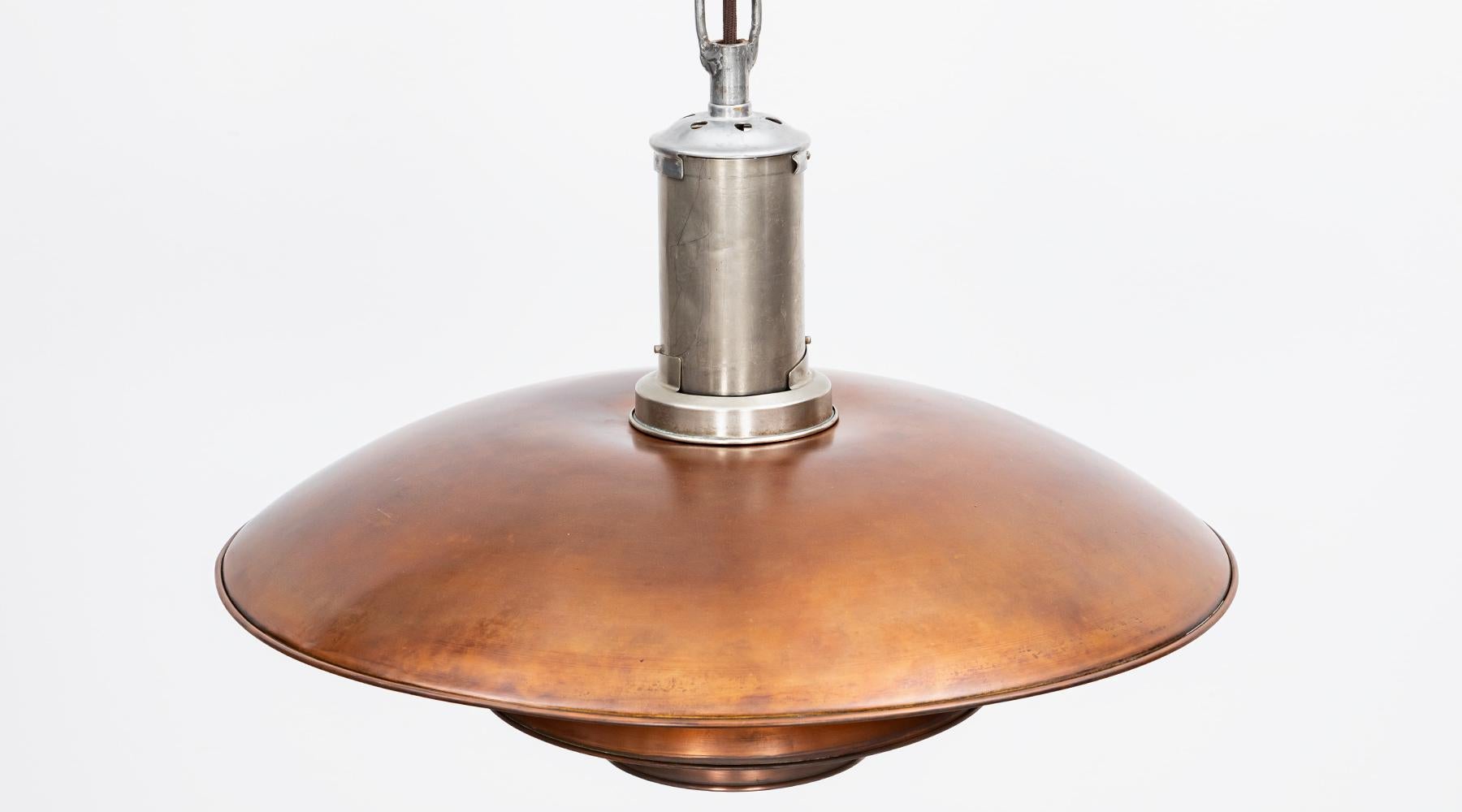 Mid-Century Modern 1940s Original Copper Ceiling Lamp 6/5 by Poul Henningsen 'b' For Sale