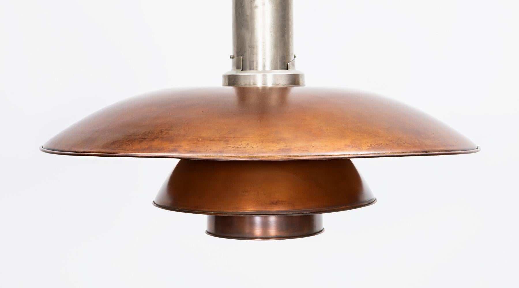 Danish 1940s Original Copper Ceiling Lamp 6/5 by Poul Henningsen 'b' For Sale
