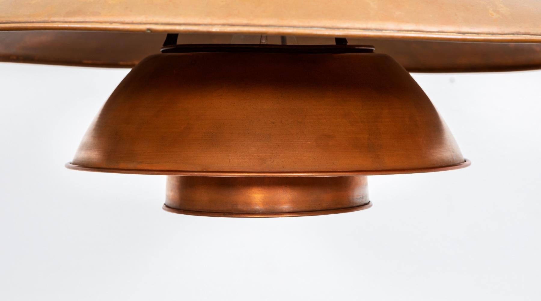 Mid-20th Century 1940s Original Copper Ceiling Lamp 6/5 by Poul Henningsen For Sale