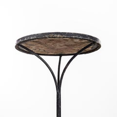 1940’s Original French Bistro Table With Stone Top