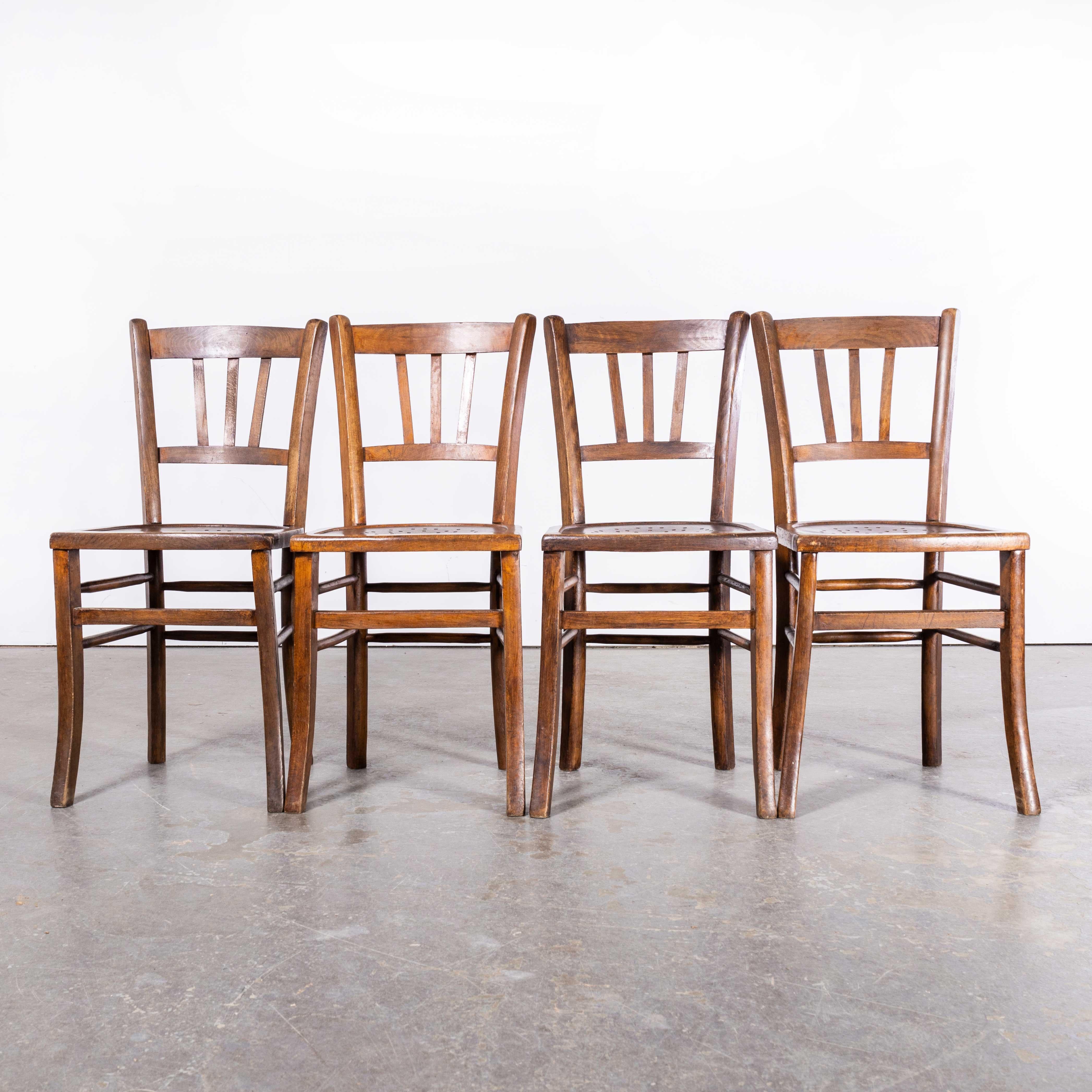 1940's Original French Farmhouse Chairs From Provence - Set Of Four 4