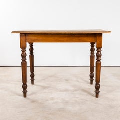 1940's Original French Fruitwood Compact Dining Table - Bobbin Leg