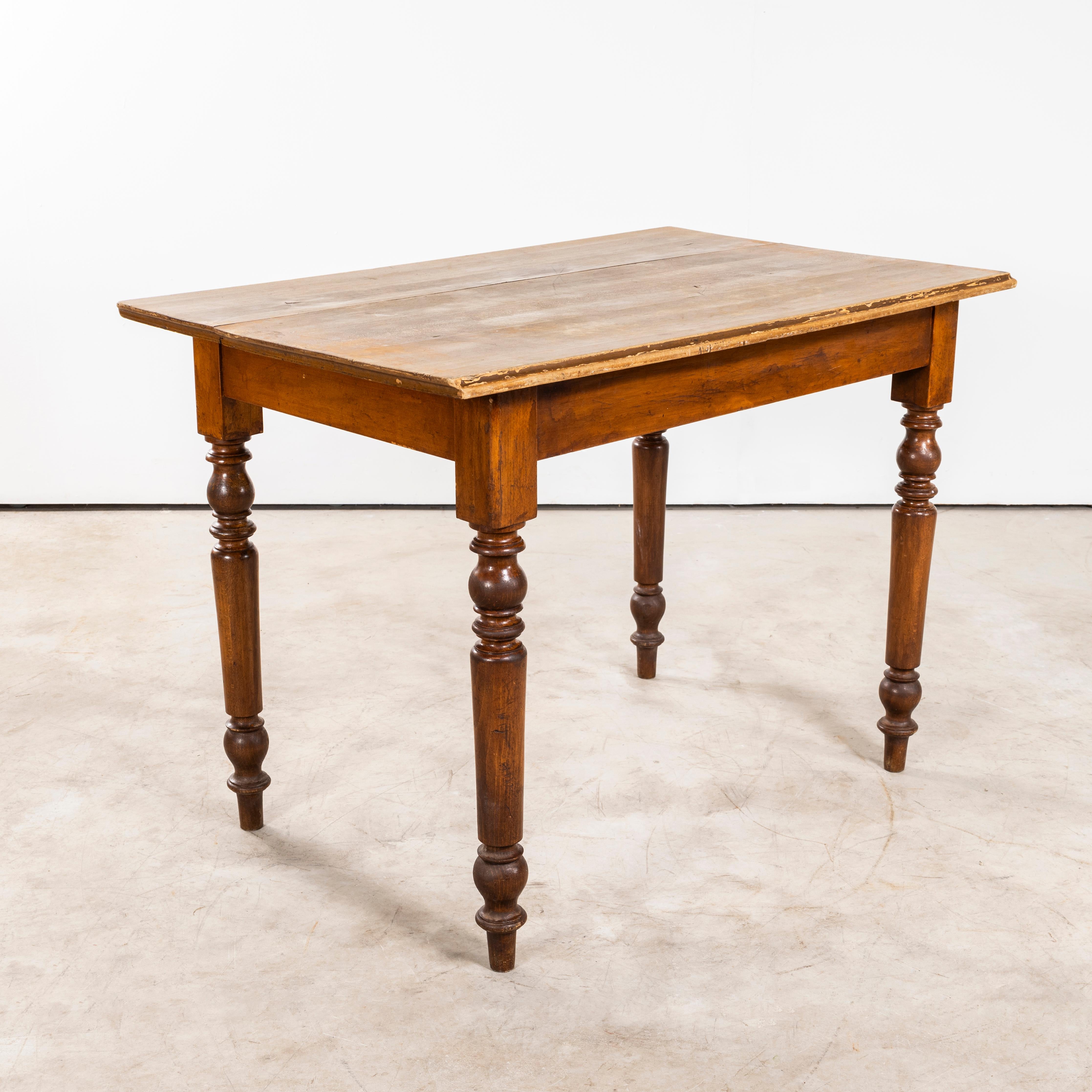 Mid-20th Century 1940's Original French Fruitwood Compact Dining Table - Bobbin Leg For Sale