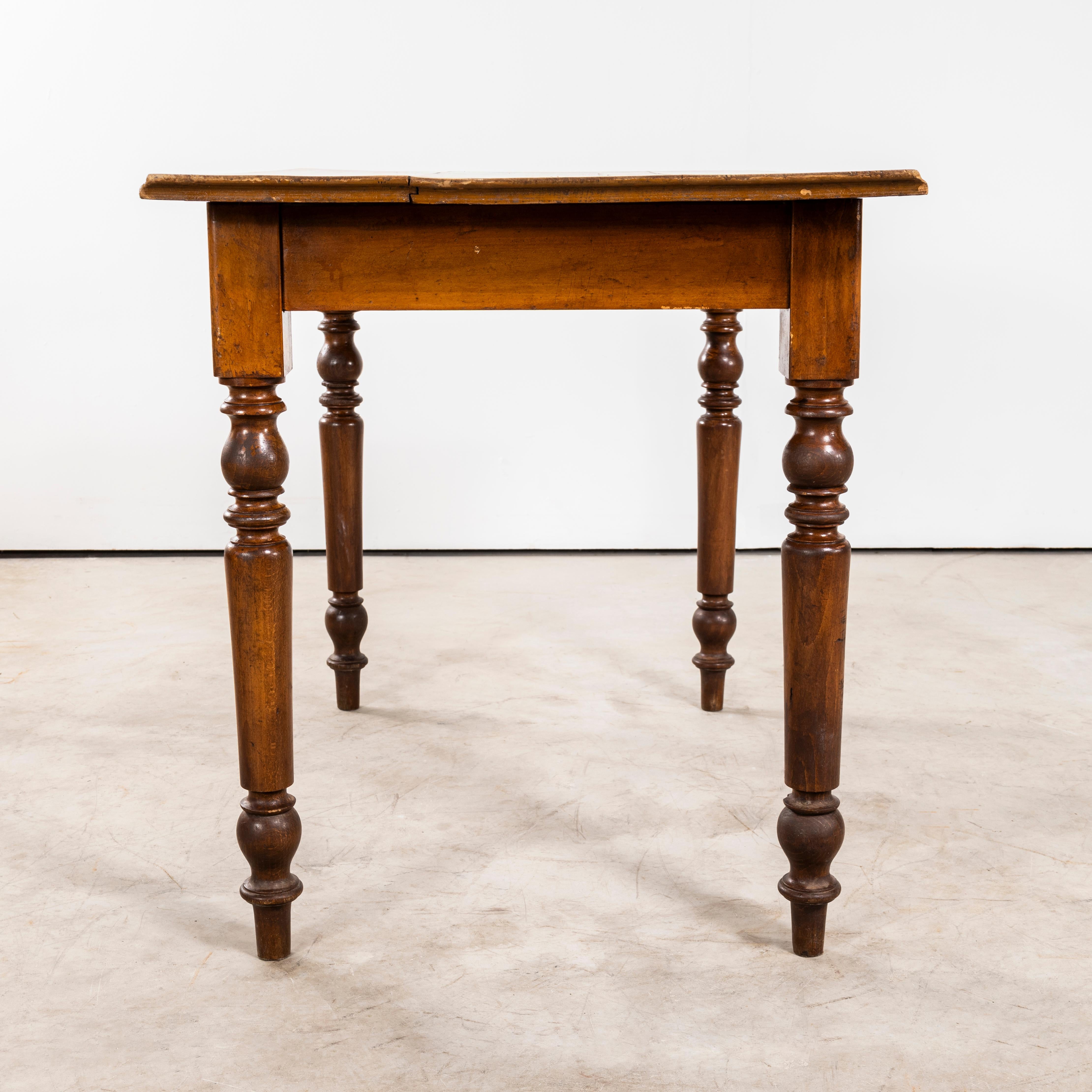1940's Original French Fruitwood Compact Dining Table - Bobbin Leg For Sale 1