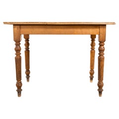 1940's Original French Fruitwood Compact Dining Table - Bobbin Leg