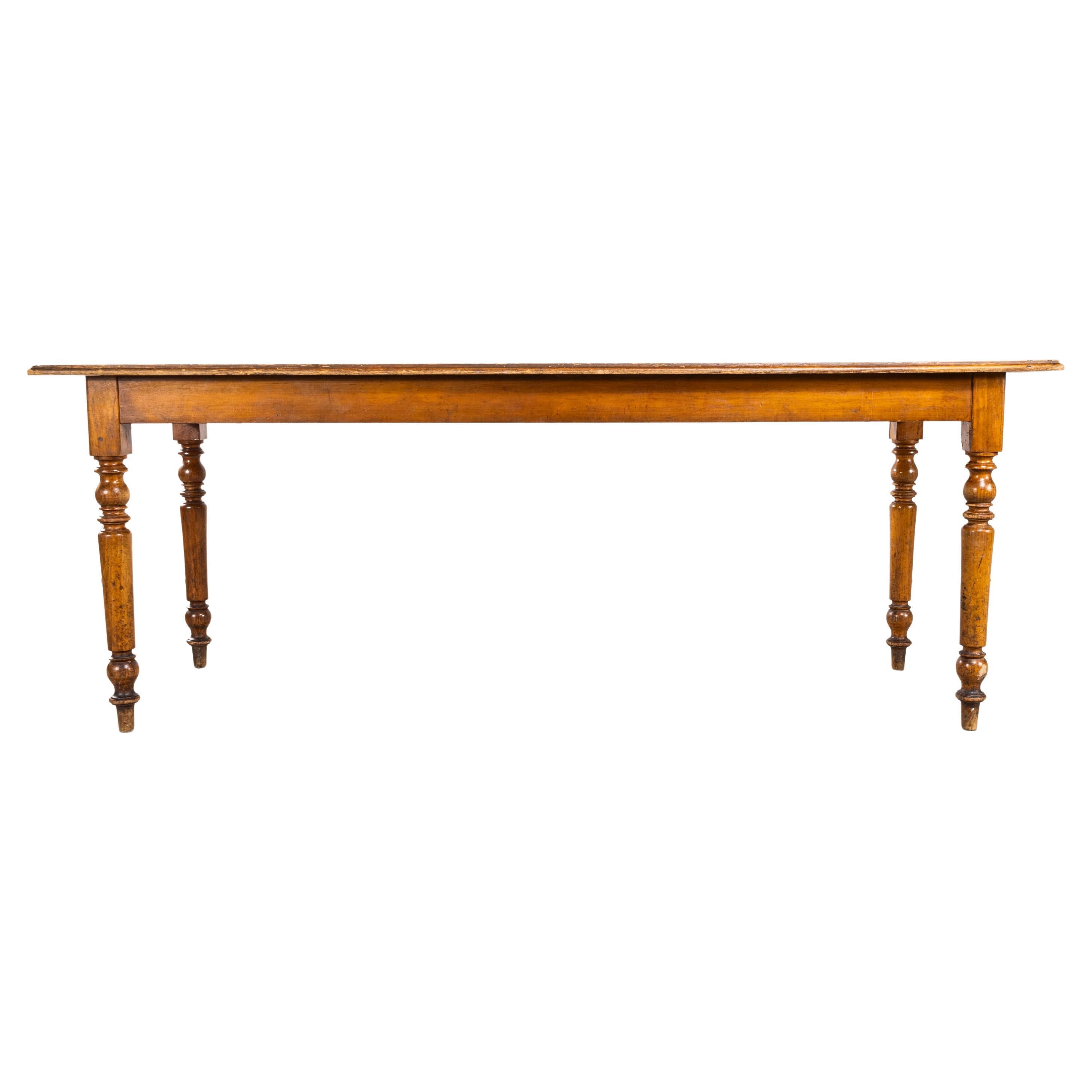1940's Medium Sized Bobbin Leg Rectangular Oak Dining Table For Sale at
