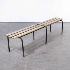 1940's Original French Mullca Long Slatted Bench 'Model 681'