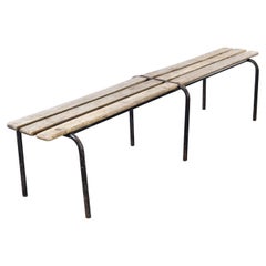 Vintage 1940's Original French Mullca Long Slatted Bench 'Model 681'