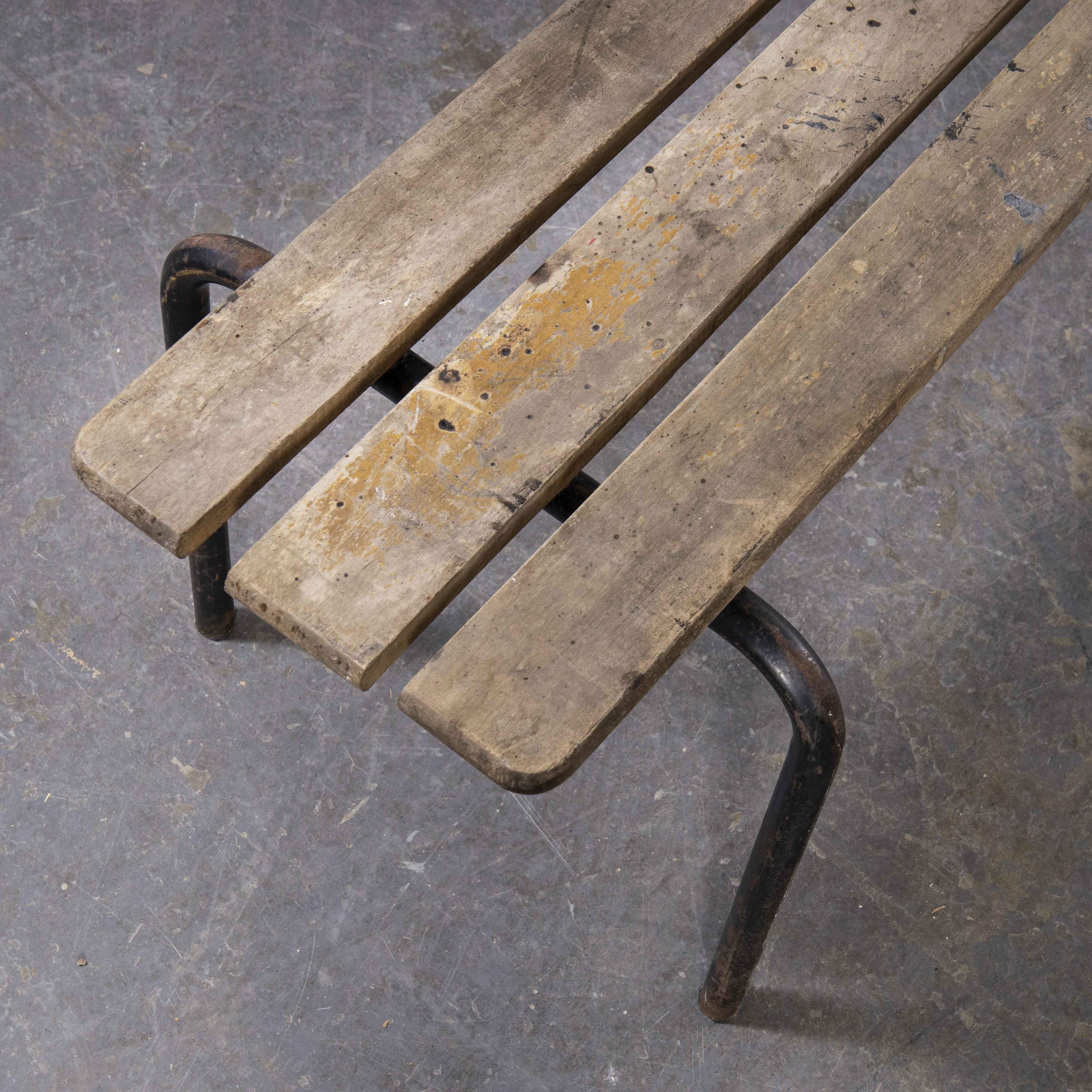 1940's Original French Mullca Long Slatted Bench, 'Model 683' 2