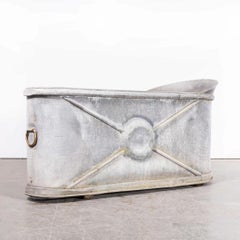 1940's Original French Zinc - Galvanised Bath - Planter