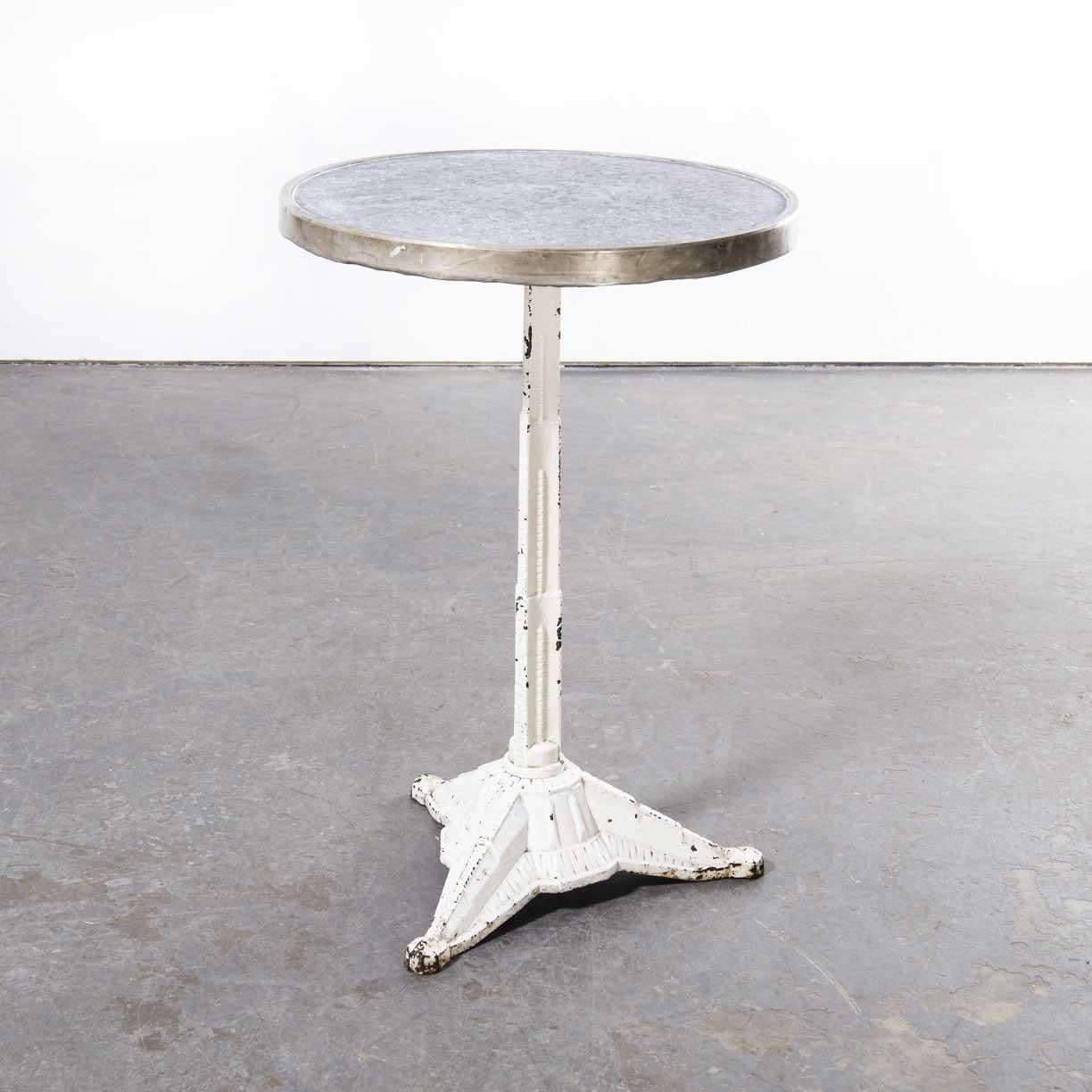 1940's Original French Zinc Top Bistro Gueridon Table For Sale at 1stDibs