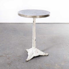 1940's Original French Zinc Top Bistro Gueridon Table