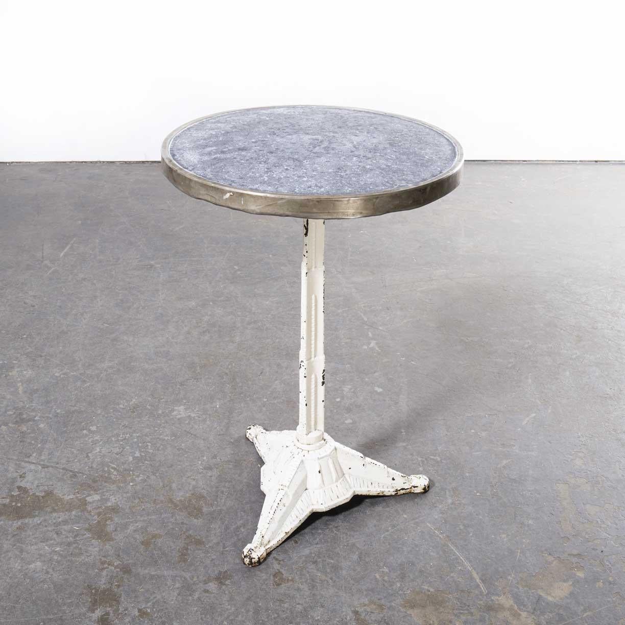 1940's Original French Zinc Top Bistro Gueridon Table For Sale at 1stDibs