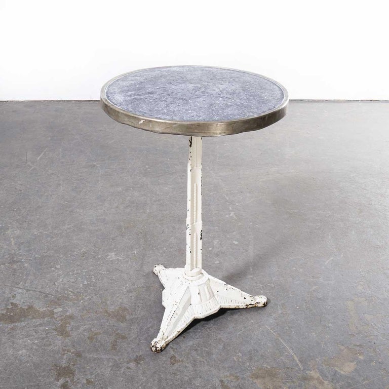 1940's Original French Zinc Top Bistro Gueridon Table For Sale at 1stDibs