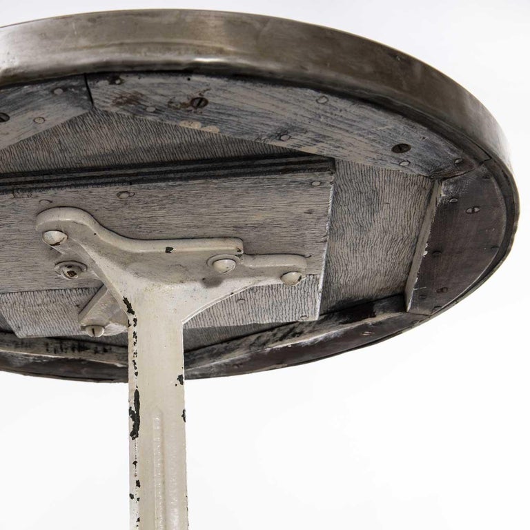 1940's Original French Zinc Top Bistro Gueridon Table For Sale at 1stDibs