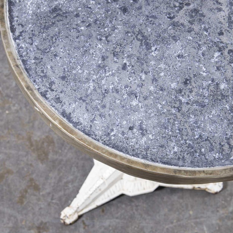 1940's Original French Zinc Top Bistro Gueridon Table For Sale at 1stDibs