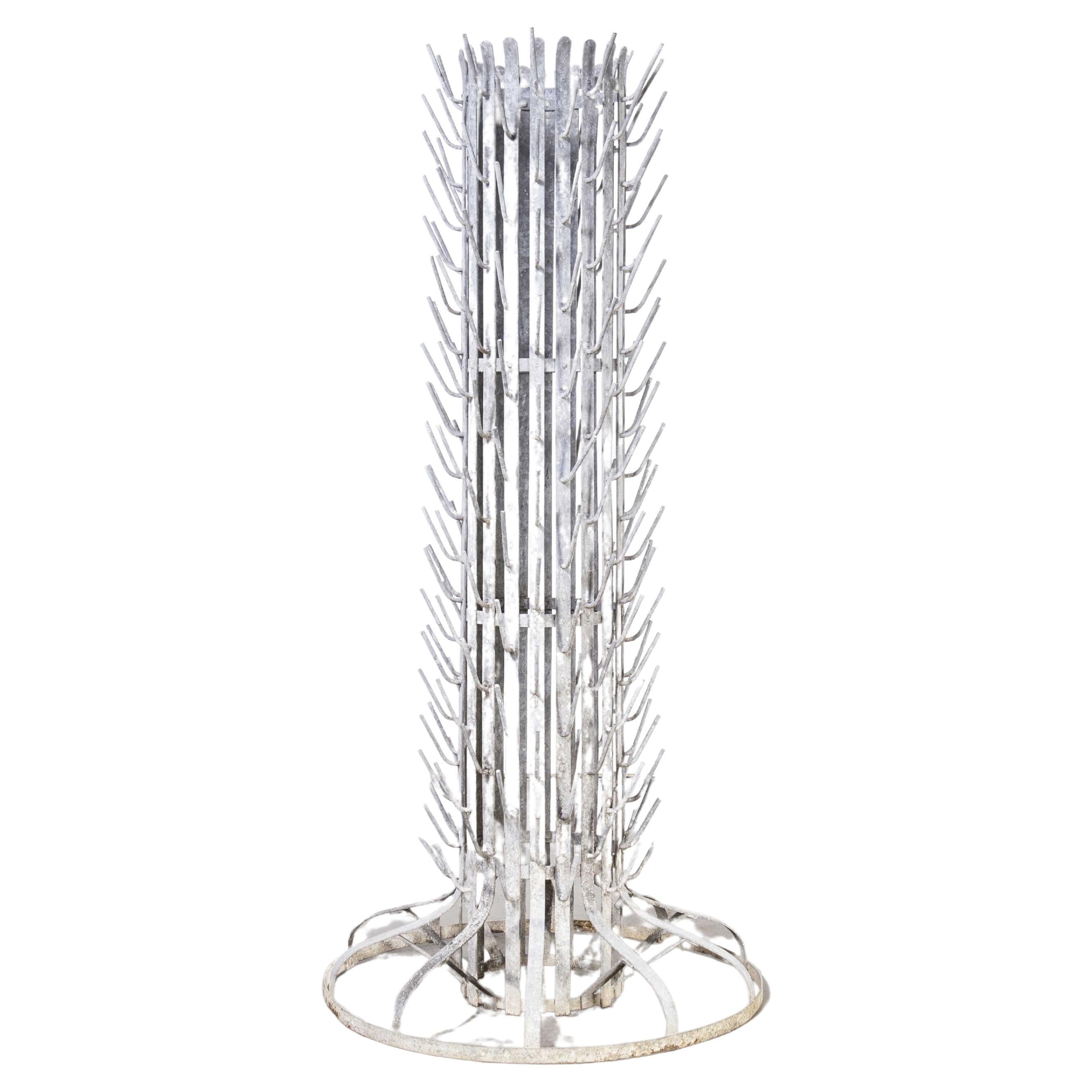 1940's Original Large French Bottle Drying Rack 'Model 1400.17' For