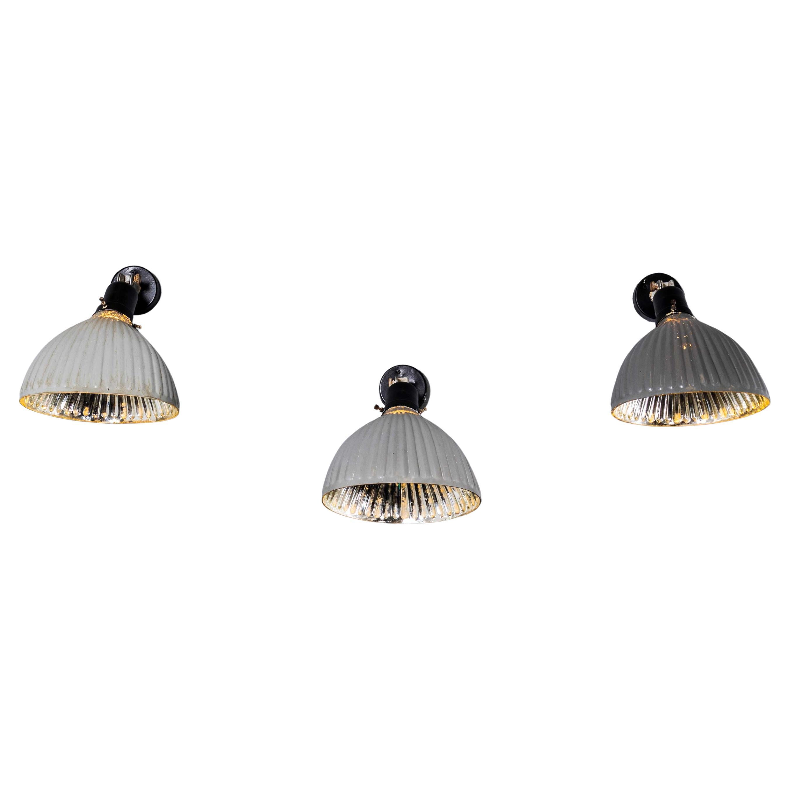 1940's Original Mercury Glass Adjustable Wall - Ceiling Lamps