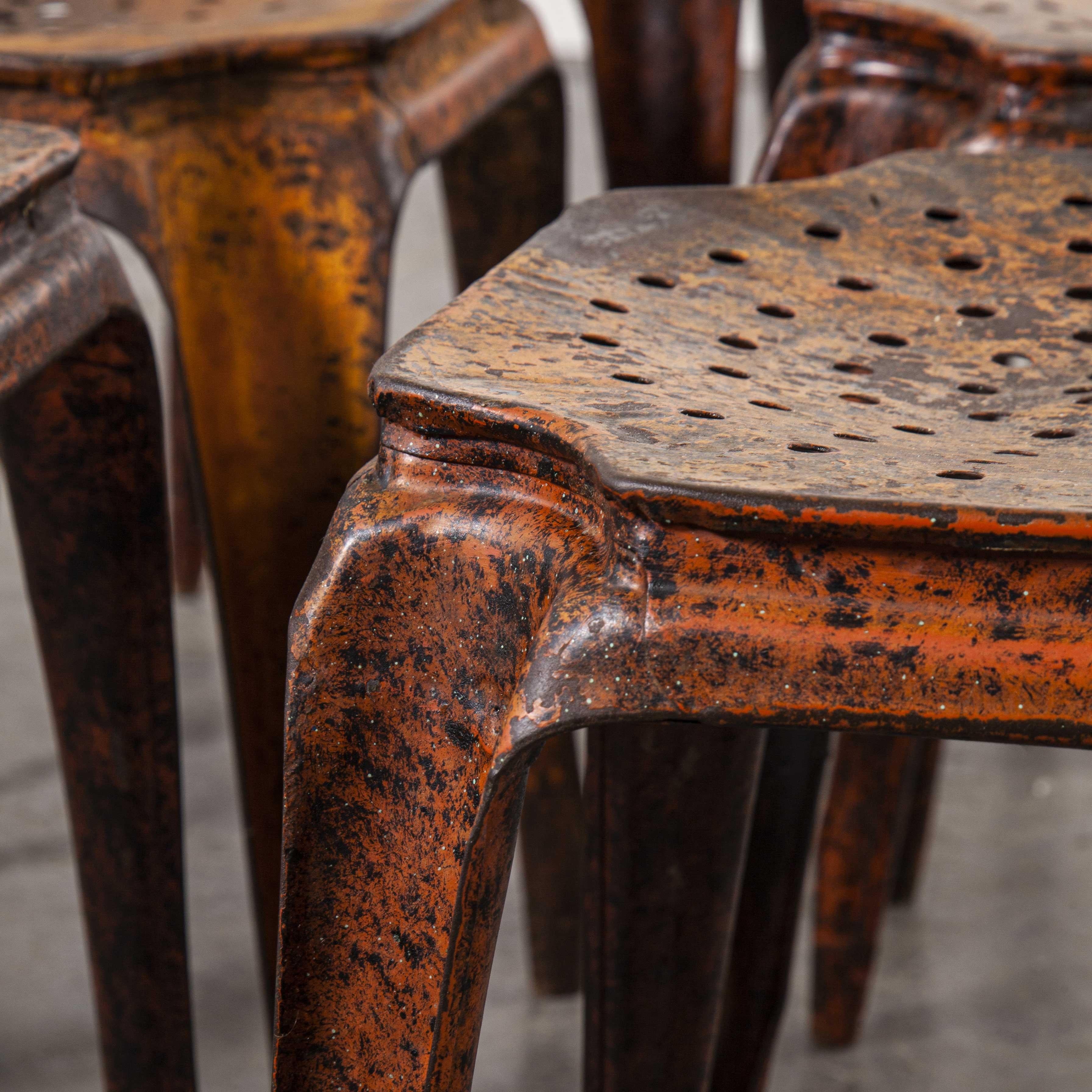 1940s original Multipl's stools, set of six

1940s original Multipl's stools in exceptional original condition - set of six. Designed by Joseph Mathieu and made in Pierre Benite in Lyon. Multipl's chairs are an iconic part of Industrial French