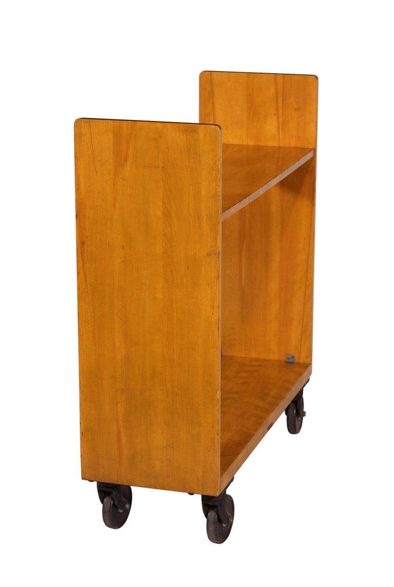 1940s Original Remington Rand Library Cart / Bookcase / Rolling Bar For Sale at 1stDibs