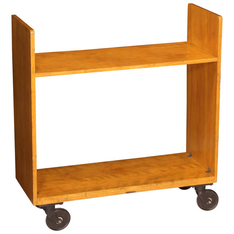 1940s Original Remington Rand Library Cart / Bookcase / Rolling Bar For