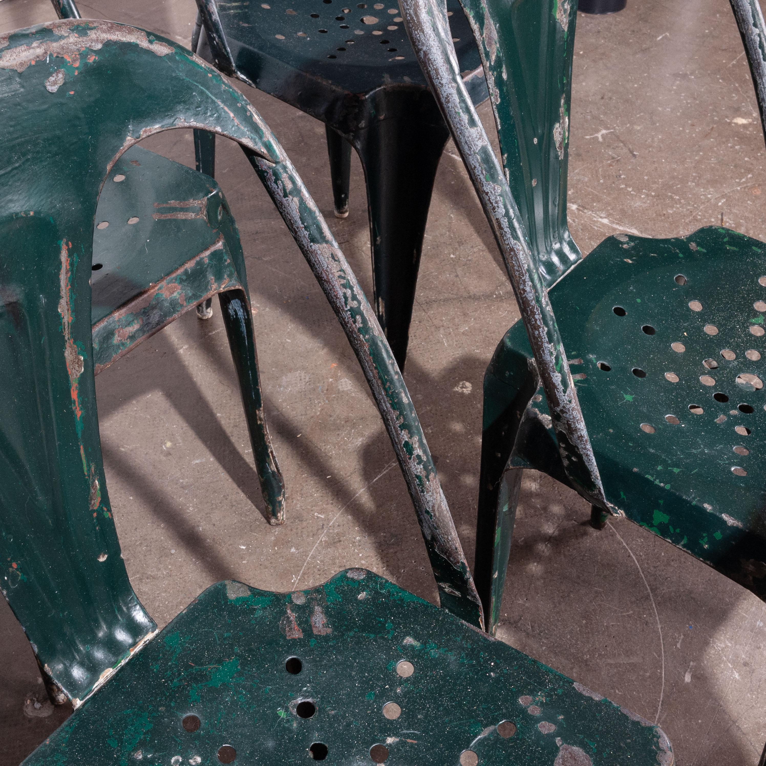 1940s Original French Multipl's Metal Dining Chairs - Set of Six In Good Condition In Hook, Hampshire