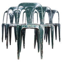 chaises de salle à manger en métal multipl's d'origine française des années 1940 - Lot de six