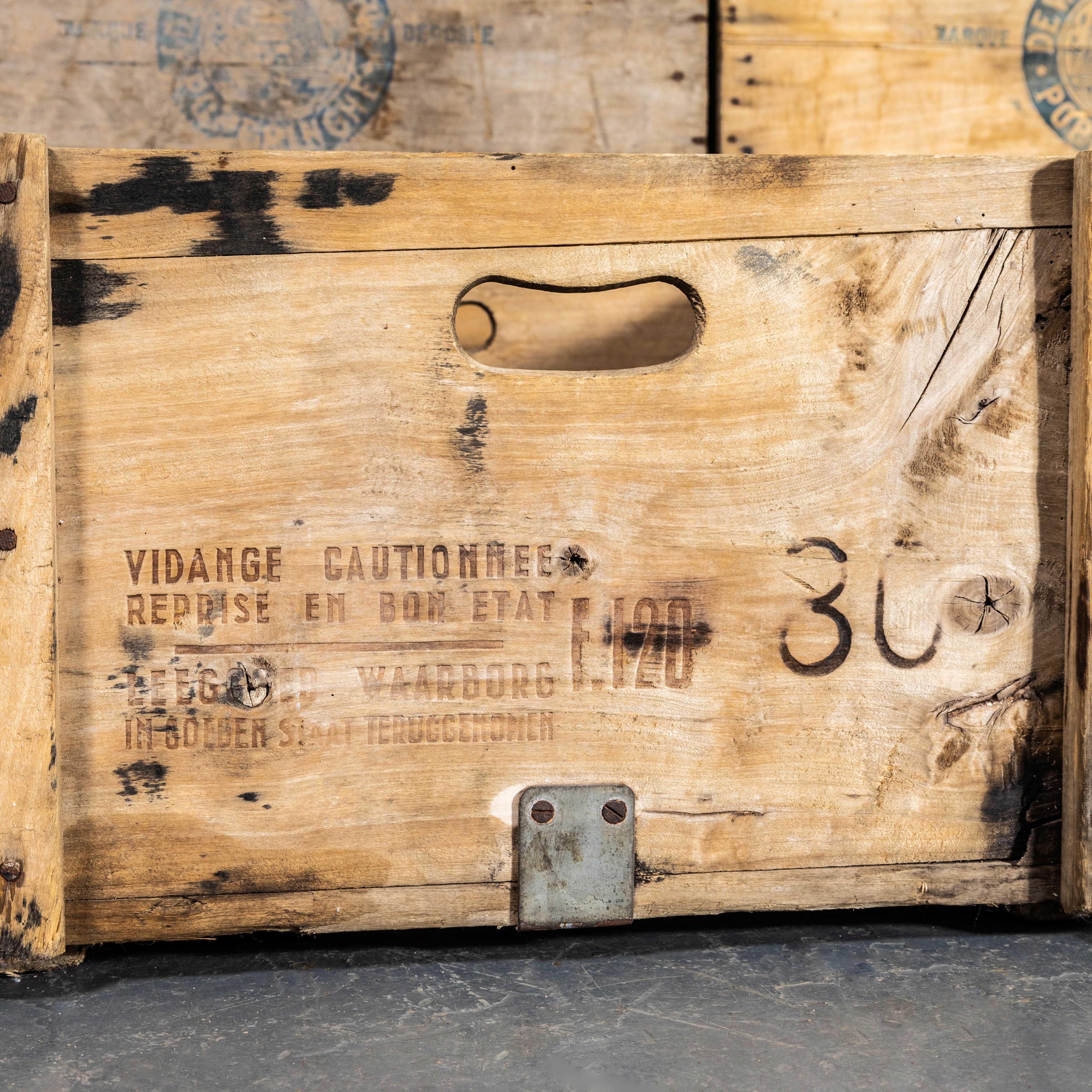 Mid-20th Century 1940's Original Storage Crates By De Werkeende Bie - Poperinghe For Sale