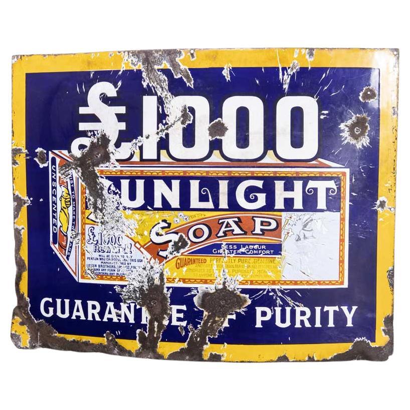 1940's Original Sunlight Soap Sign Ł1000 Guarantee For Sale