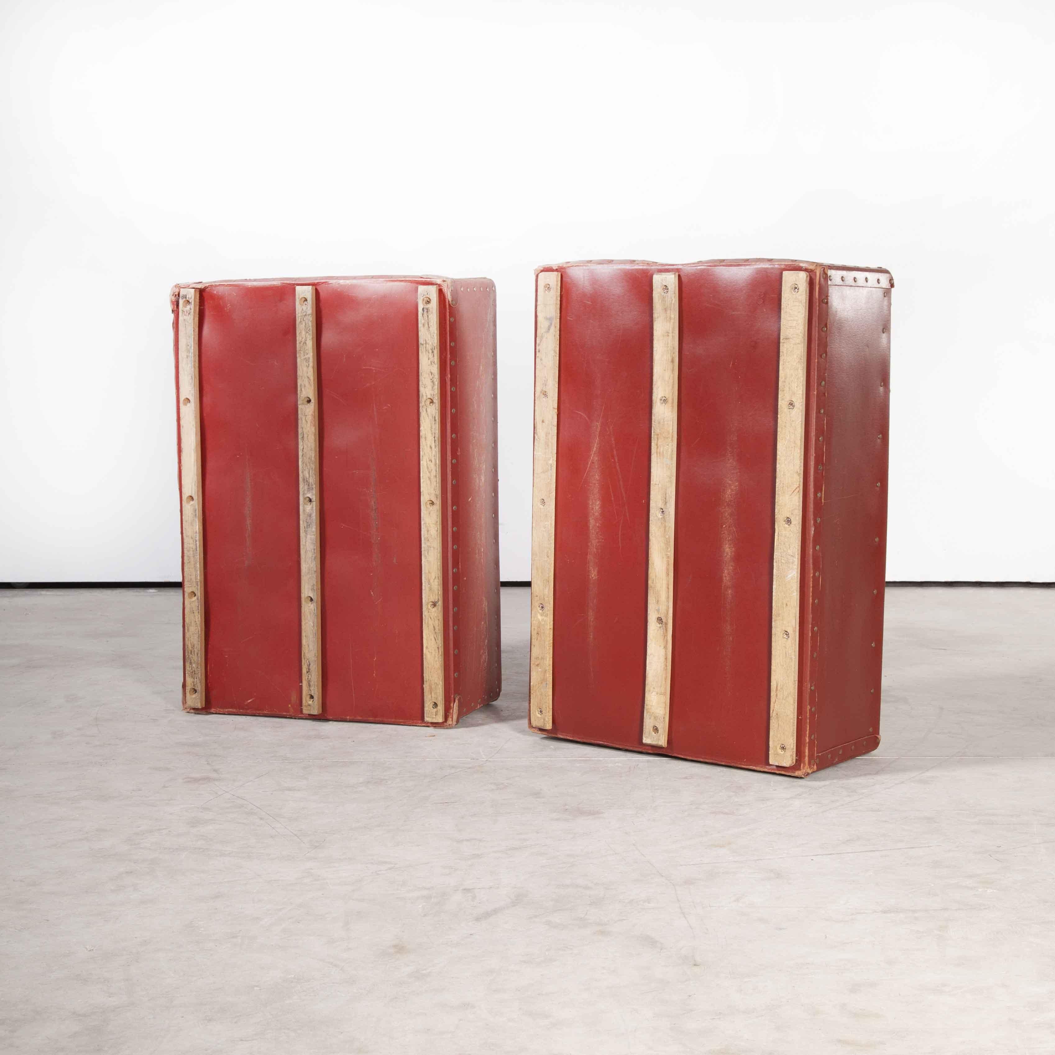 1940’s original Suroy industrial storage boxes – pair

1940’s original Suroy industrial storage boxes – pair. In 1853 the textile industrial revolution arrived in Loos, Nord France with the formation of the Esquermes factory by Alfred Thirez. The