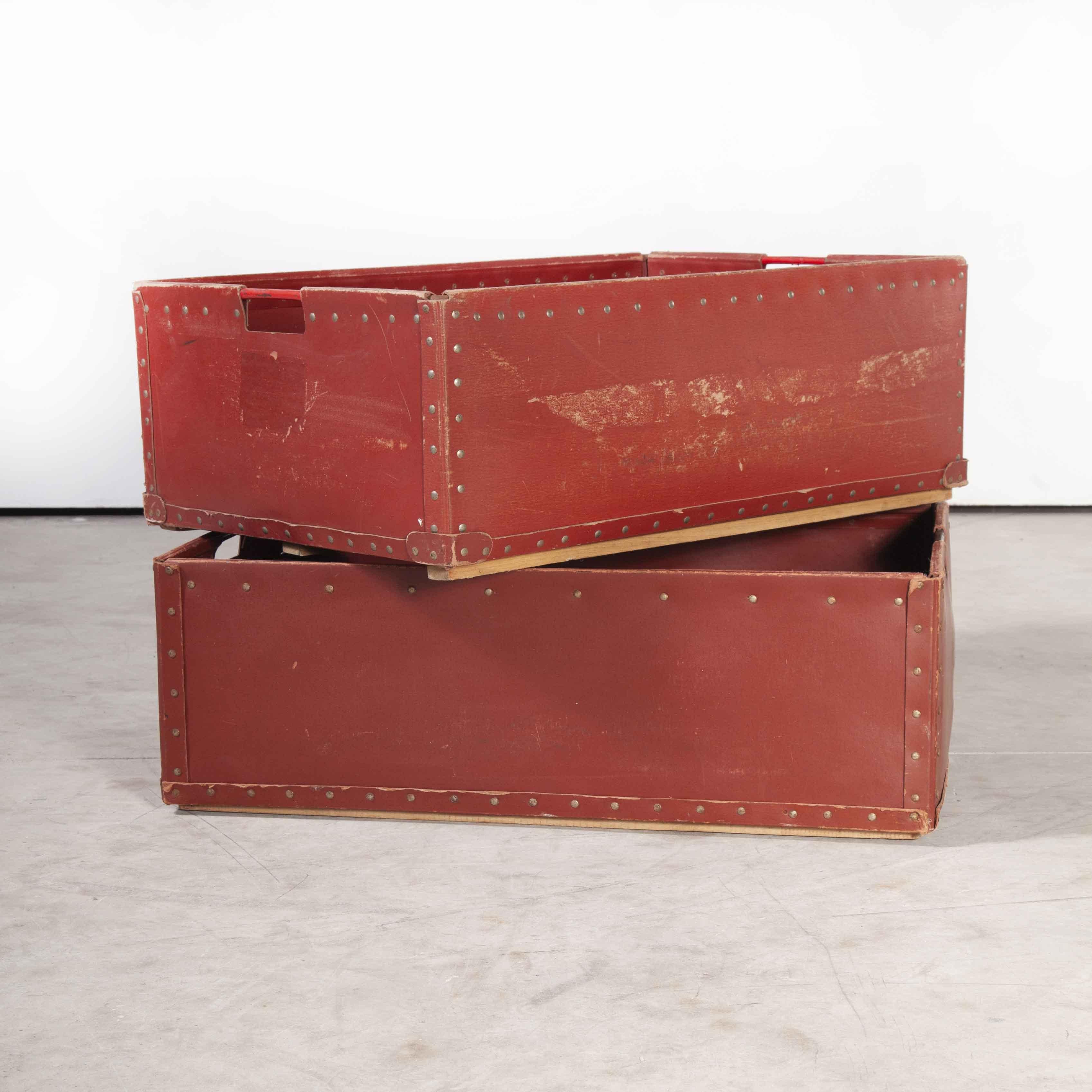 1940's Original Suroy Industrial Storage Boxes, Pair In Good Condition In Hook, Hampshire