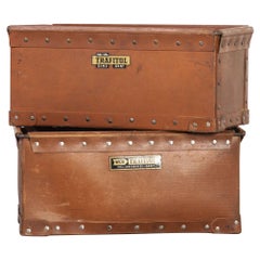 Vintage 1940
s Original Suroy Low Industrial Storage Boxes - Set Of Two