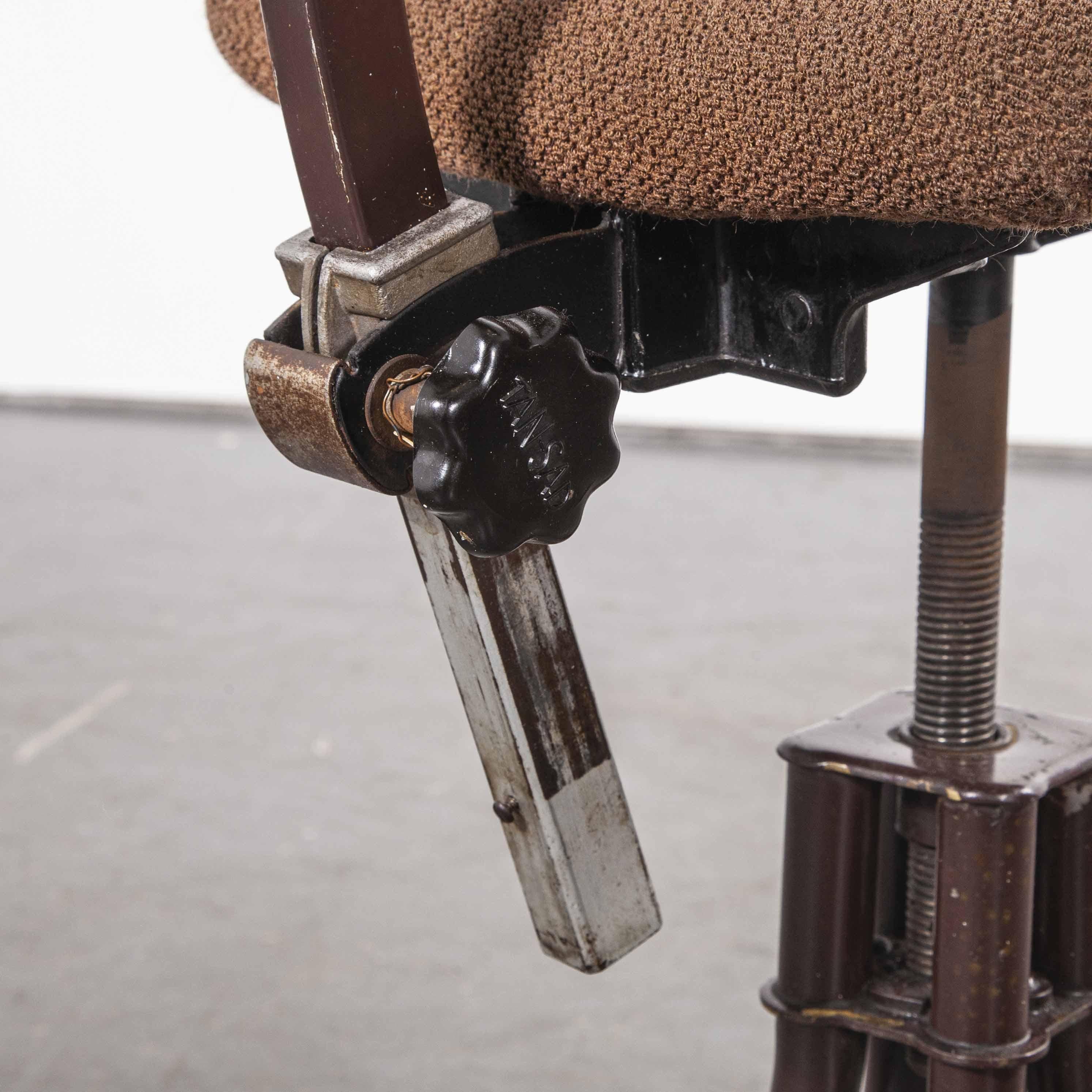 1940s Original Tan-Sad Machinists, Desk, Study Swiveling Chair 1