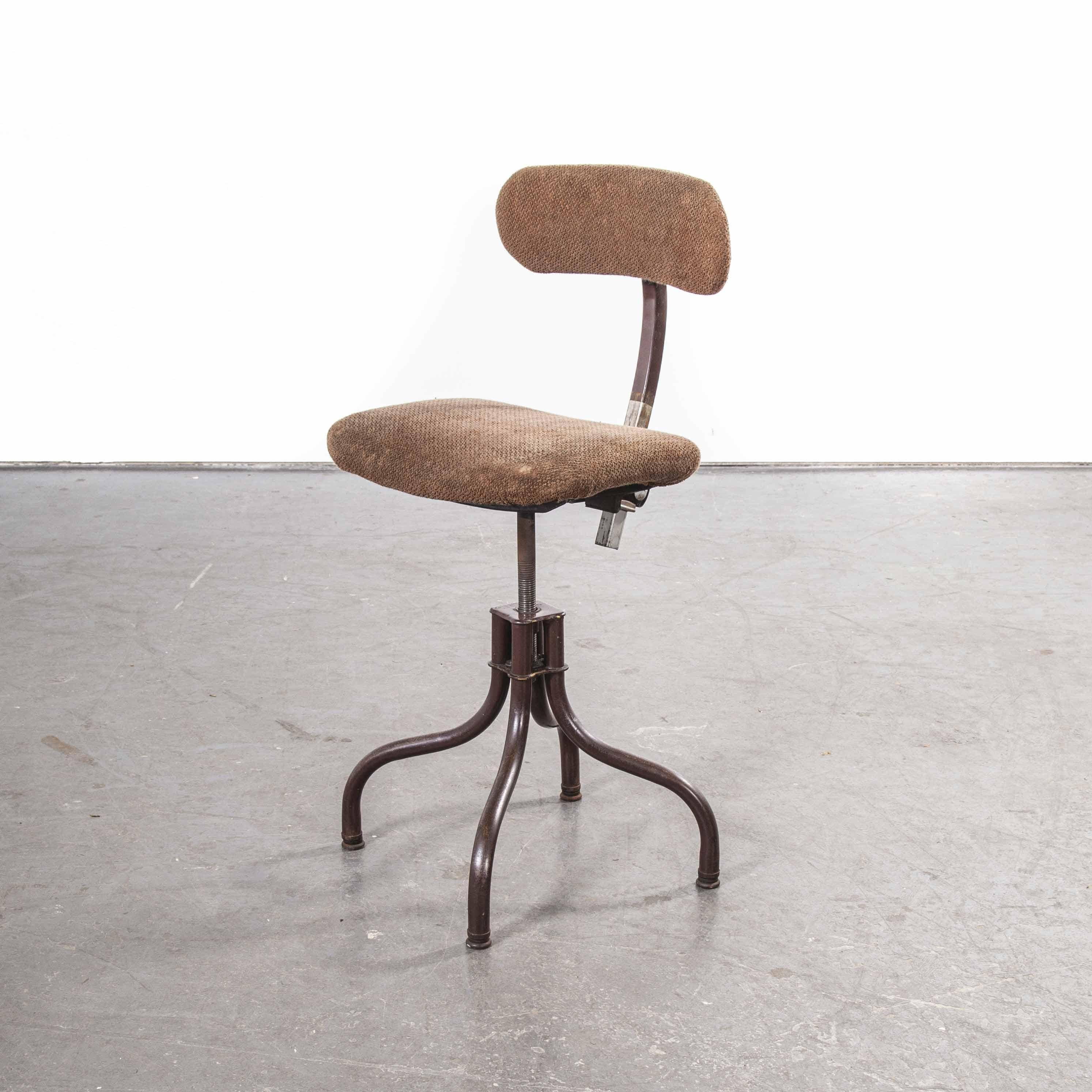 1940s Original Tan-Sad Machinists, Desk, Study Swiveling Chair 5