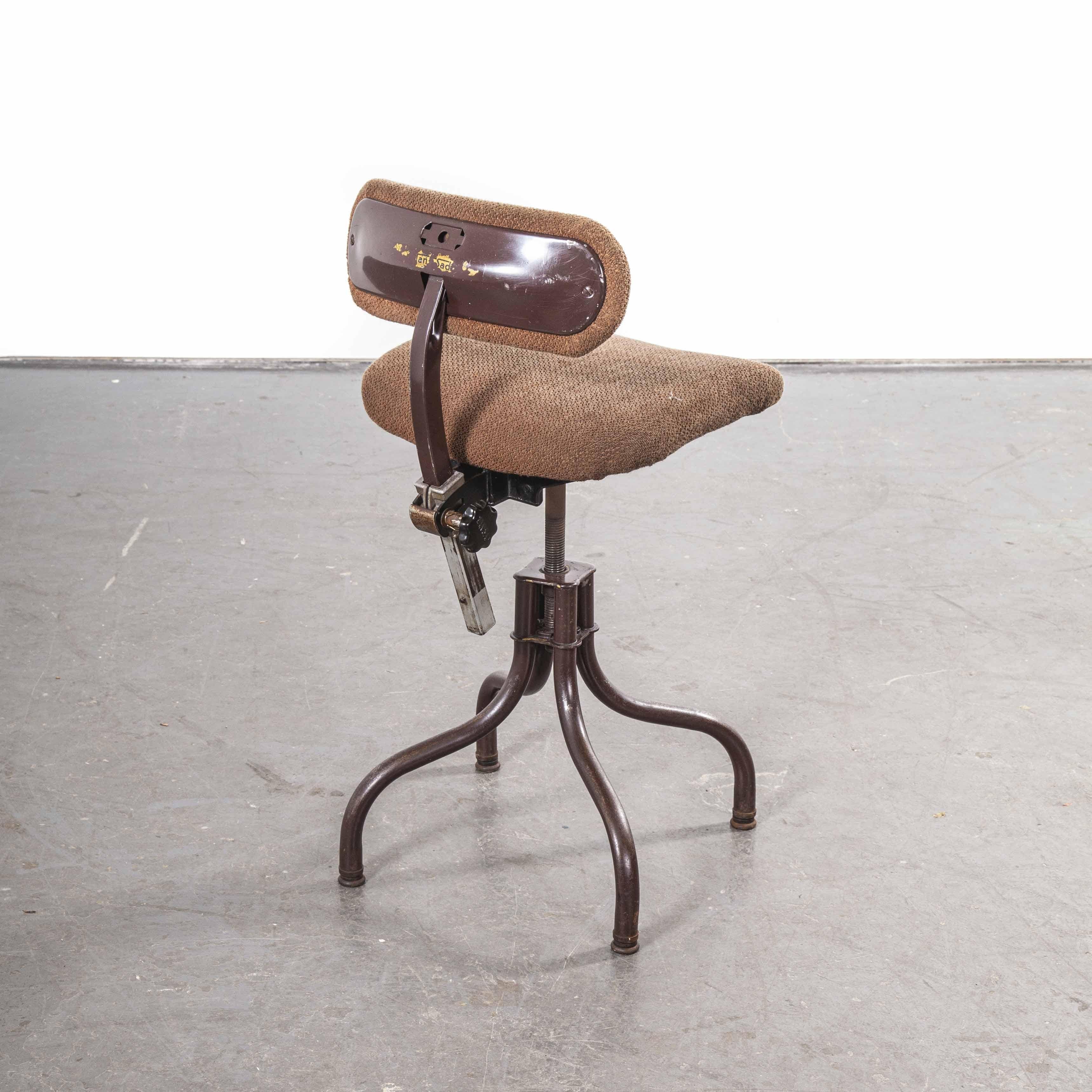 1940s Original Tan-Sad Machinists, Desk, Study Swiveling Chair In Good Condition In Hook, Hampshire