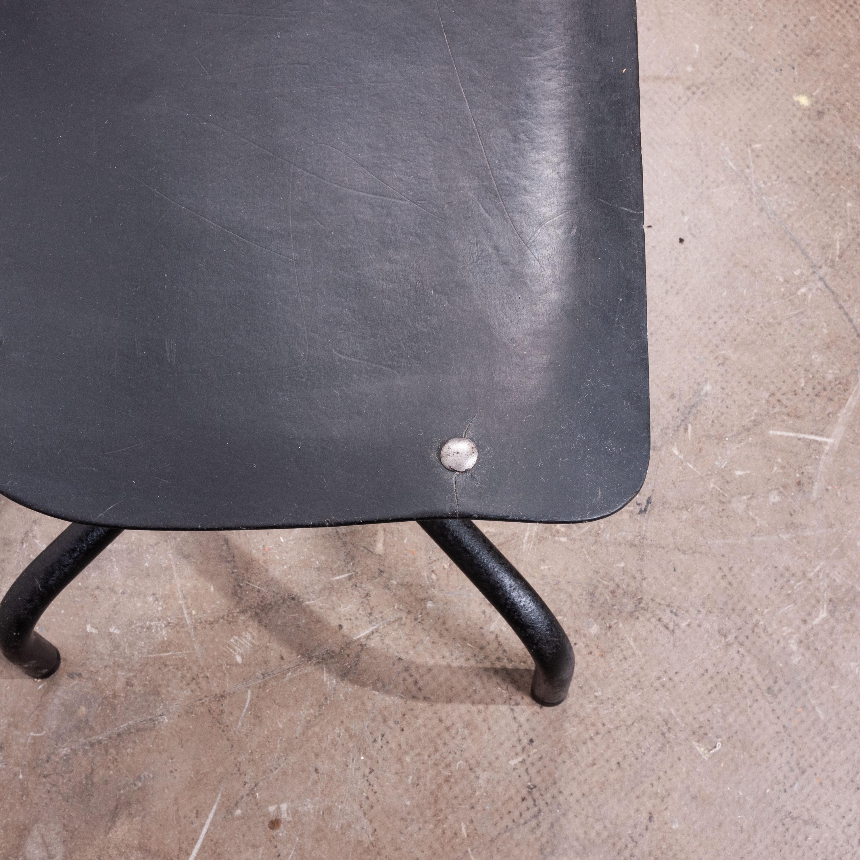 1940s vintage stunning single original Tan-Sad machinists/dining/desk/study chair in black, swivelling and height adjustable. One of our passions is the heritage of Industrial British (and other) brands and Tan-Sad is one of our all time favourites.