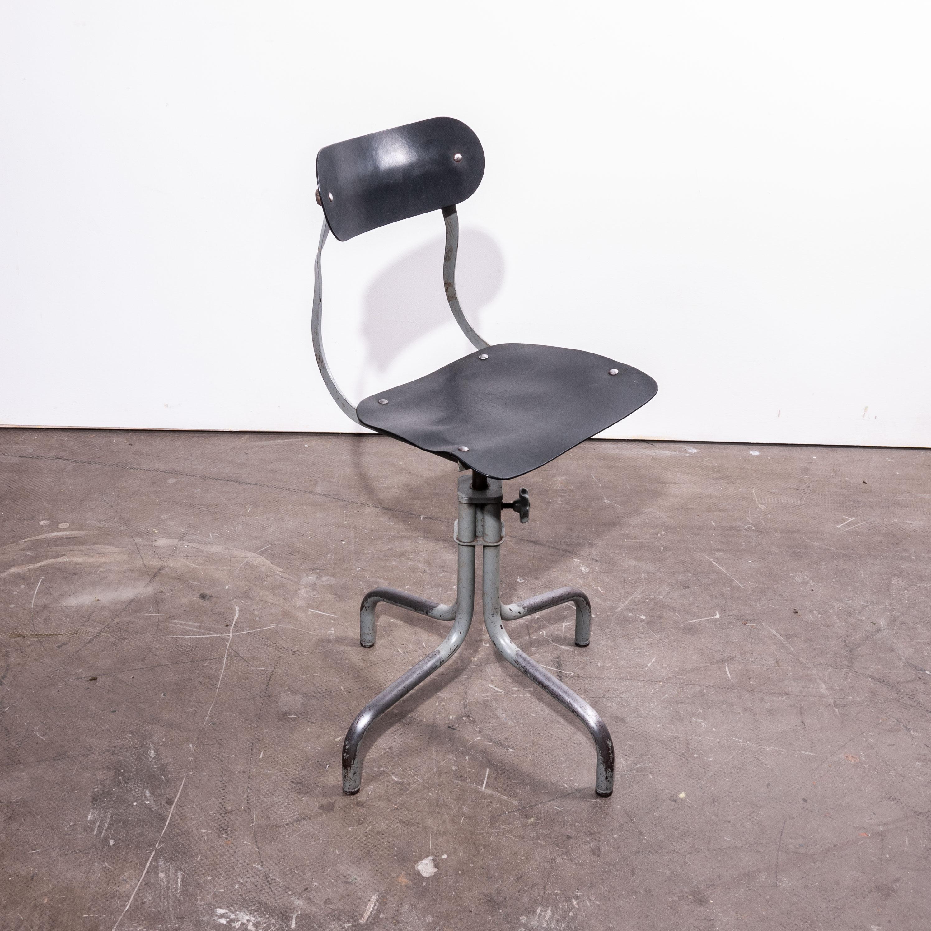 Mid-20th Century 1940s Original Tan-Sad Machinists, Dining or Study Chair