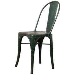 Vintage 1940s Original Tolix Dining Chair, Model A, Green