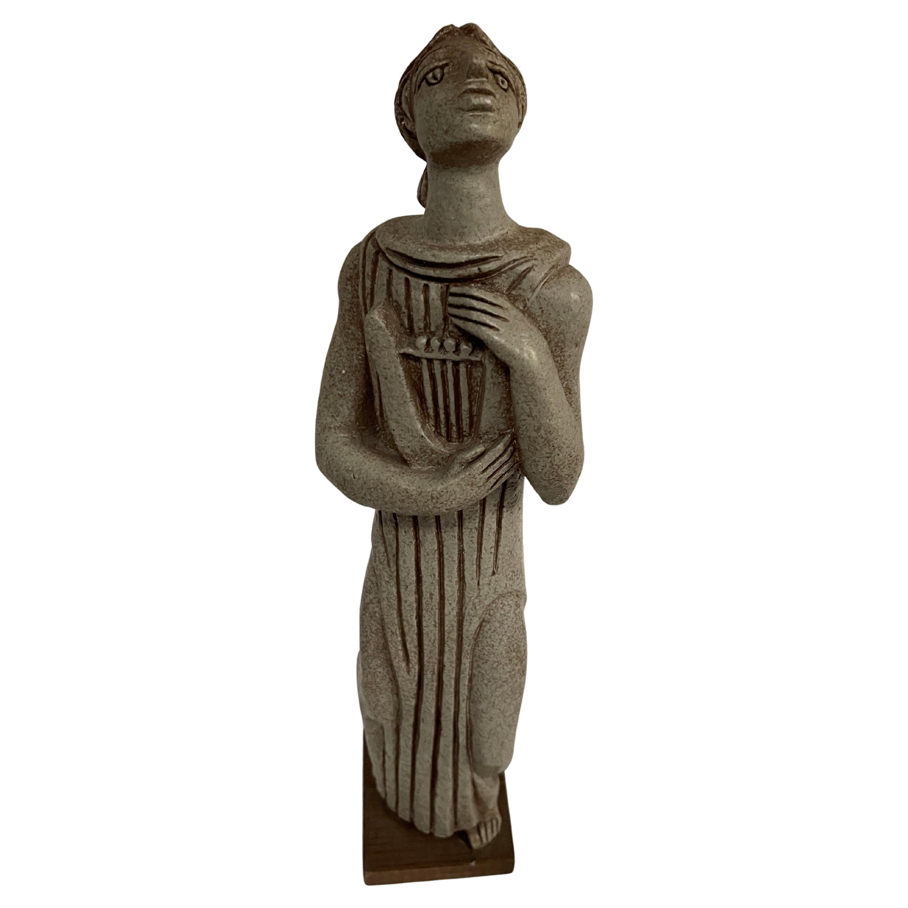 1940 " Orphée " Escultura de cerámica firmada BAB